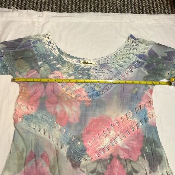 Rima Pastel Tie Dye Women's Multicolor Crochet Top\Swimsuit Cover Boho Festival - Picture 7 of 8